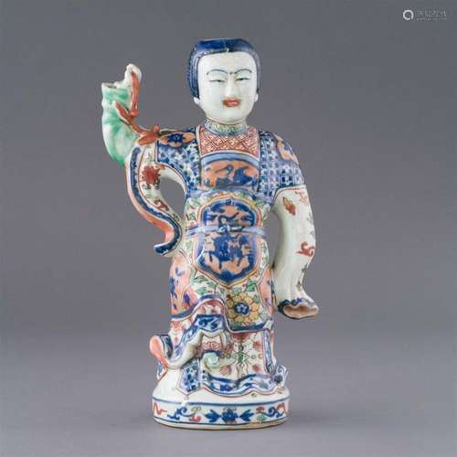 WANLI WUCAI PORCELAIN BOY STATUE