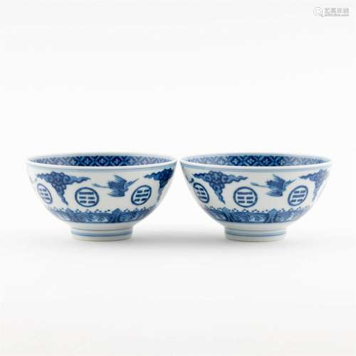 PR. GUANGXU BLUE AND WHITE MEDALLIONS BOWLS