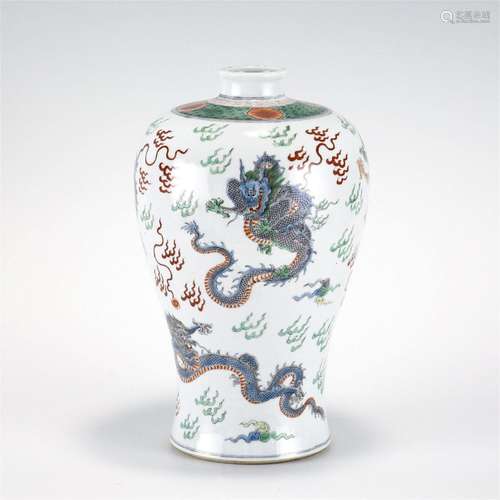 QING KANGXI WUCAI PLUM BOTTLE