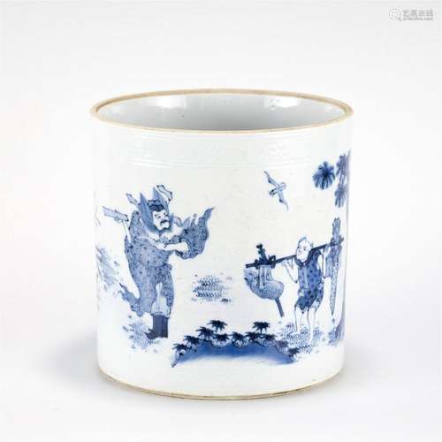 QING BLUE & WHITE BRUSH HOLDER