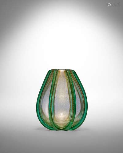 ARCHIMEDE SEGUSO (1909-1999) Vase with Ribscirca 1949for Vet...