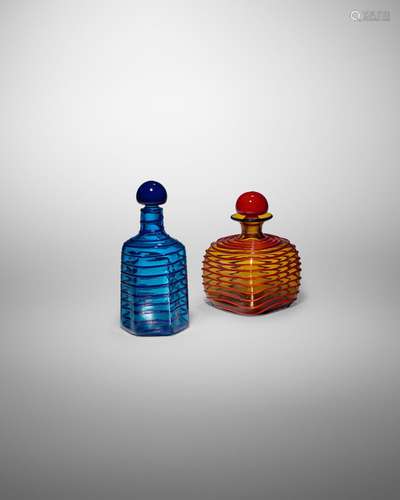 PAOLO VENINI (1895-1959) Two Spirali Bottlescirca 1959model ...