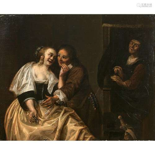 JAN OLIS (GORINCHEM 1610-HEUSDEN 1676) COUPLE DE BUVEURS Pan...