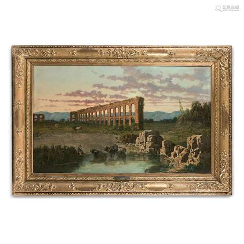 ACHILLE VERTUNNI (NAPLES 1826-1897) AQUEDUC DE LA CAMPAGNE R...