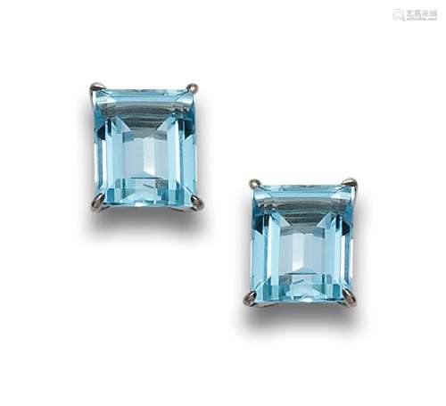 AQUAMARINES AND WHITE GOLD EARRINGS