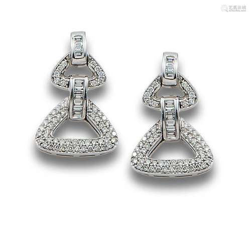 DIAMOND EARRINGS, IN WHITE GOLD