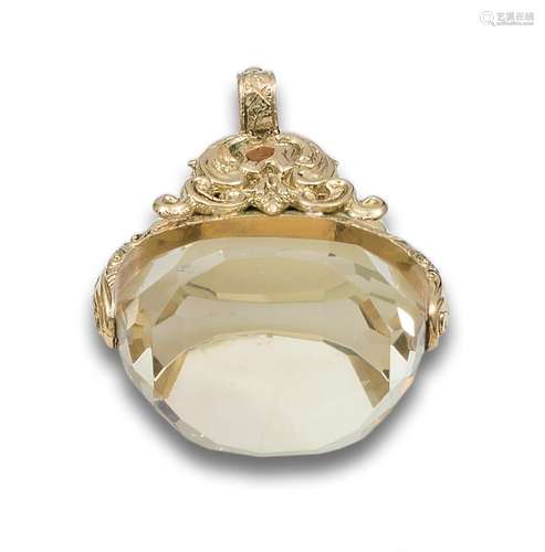 CITRINE AND GOLD PENDANT