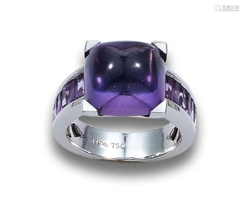 RING IN WHITE GOLD AND AMETHYST