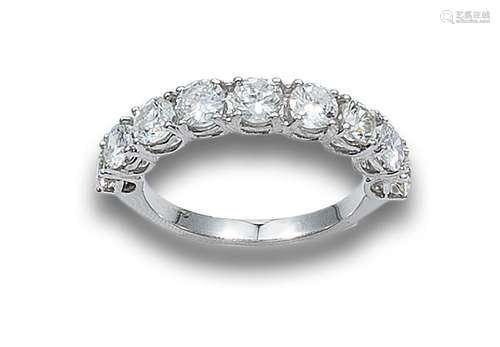 HALF ALLIANCE RING WITH DIAMONDS, IN WHITE GOLD