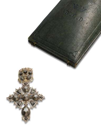 CROSS OF SAINT-LÔ, 19th century, IN GOLD, SILVER AND DIAMOND...