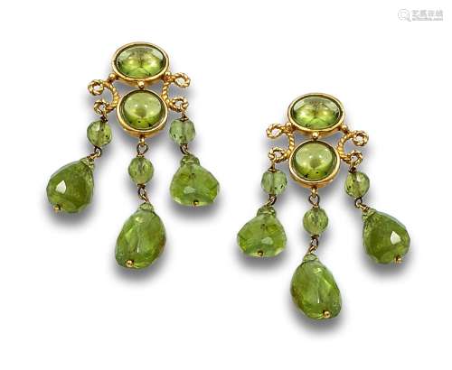 GYPSY PERIDOT AND YELLOW GOLD EARRINGS