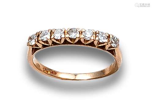 HALF ALLIANCE RING WITH DIAMONDS, IN ROSE GOLD