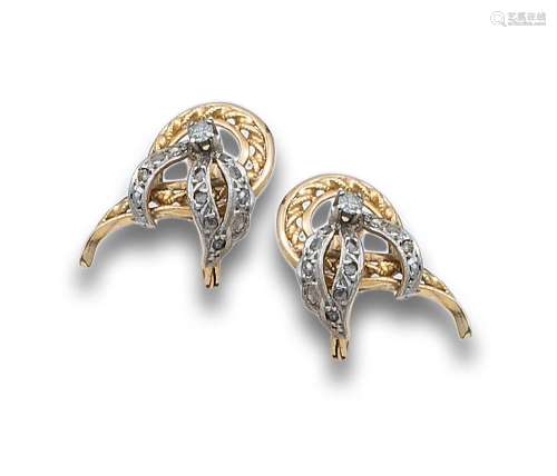 EARRINGS, 1940s, DIAMONDS, GOLD AND PLATINUM VIEWS