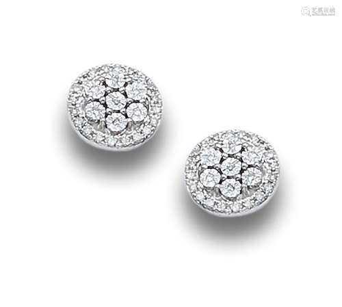 CIRCULAR EARRINGS SET WITH DIAMOND, IN WHITE GOLD