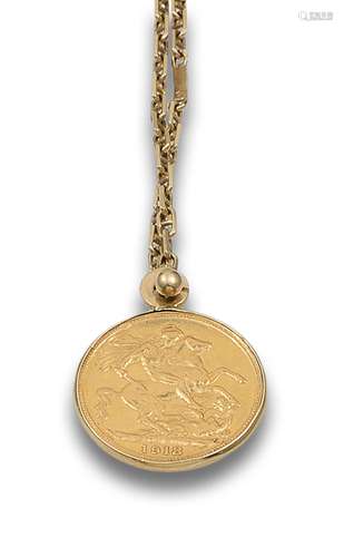 PENDANT CHAIN ​​WITH GOLD COIN