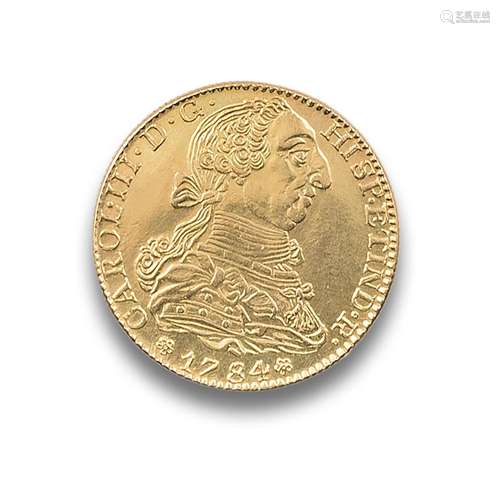 GOLD COIN PELUCONA CARLOS III, 1784