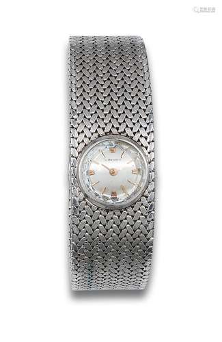 LADIES LADIES WHITE GOLD MESH WATCH