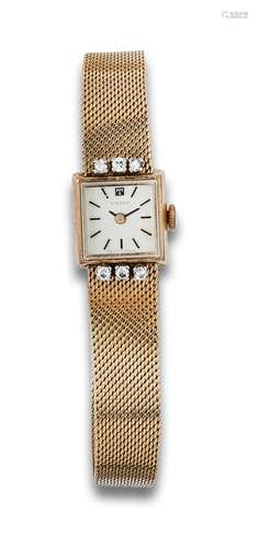 TISSOT LADY`S WRISTWATCH IN YELLOW GOLD AND DIAMONDS