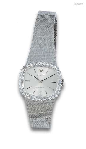 ROLEX LADY`S WRISTWATCH, IN WHITE GOLD WITH DIAMONDS