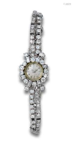 OMEGA JEWELRY WRISTWATCH, DIAMONDS AND WHITE GOLD