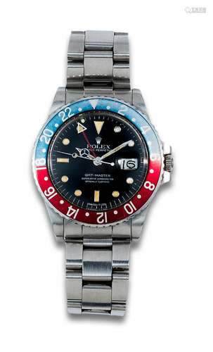 PEPSI ROLEX OYSTER PERPETUAL GMT MASTER WRISTWATCH IN STEEL