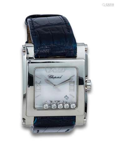 CHOPARD HAPPY SPORT WRISTWATCH, STEEL AND DIAMONDS