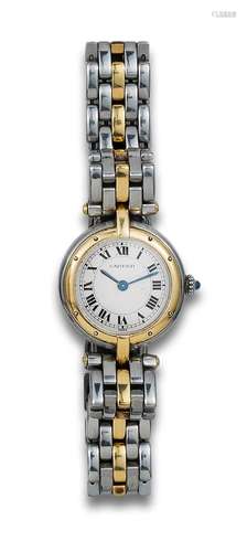 CARTIER PANTHERE VENDOME LADY`S WRISTWATCH IN STEEL AND YELL...