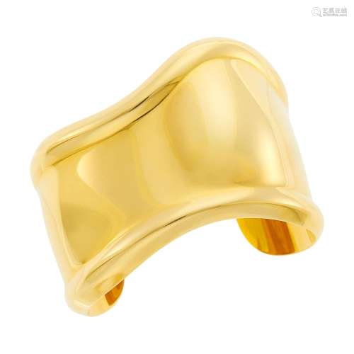 Tiffany & Co., Elsa Peretti Gold `Bone` Cuff Bangle Brac...