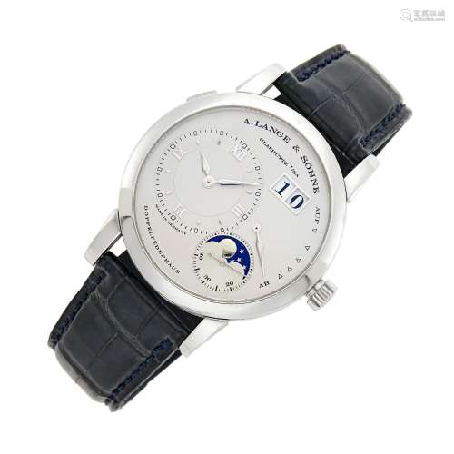 A. Lange & Söhne Platinum `Lange 1 Moonphase` Wristwatch...
