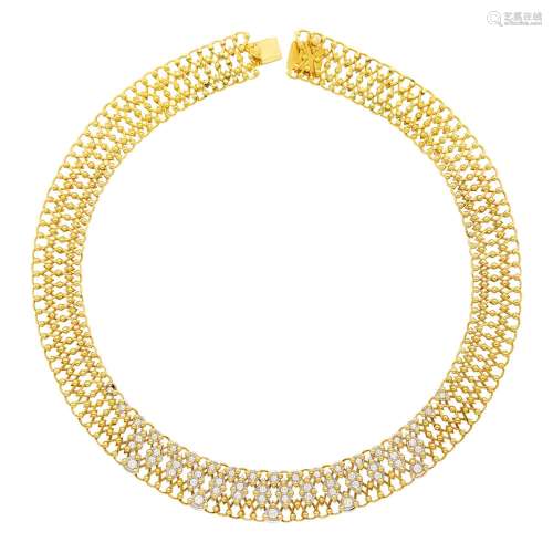 Two-Color Gold and Diamond Necklace