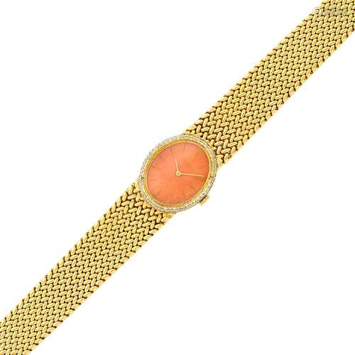 Piaget Gold, Coral and Diamond Wristwatch