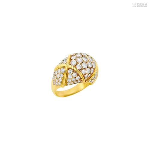 Van Cleef & Arpels Gold and Diamond Dome Ring18 kt., 91 ...