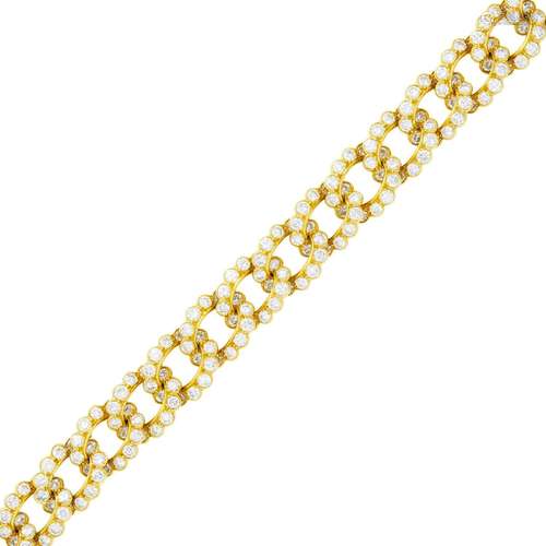 Van Cleef & Arpels Gold and Diamond Link Bracelet