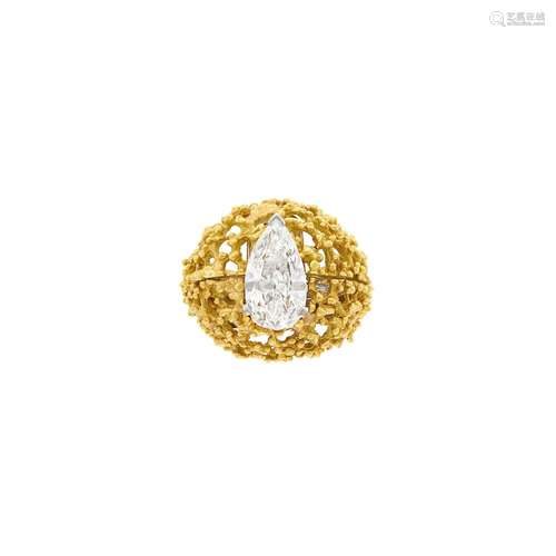 Platinum and Diamond Ring with Gold Jacket