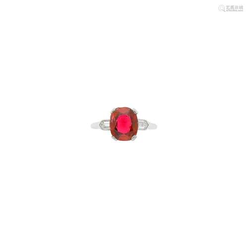 Platinum, Ruby and Diamond Ring