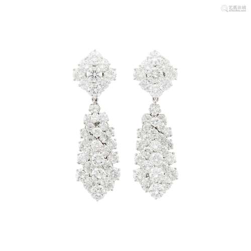 Van Cleef & Arpels Pair of Platinum and Diamond `À Cheva...