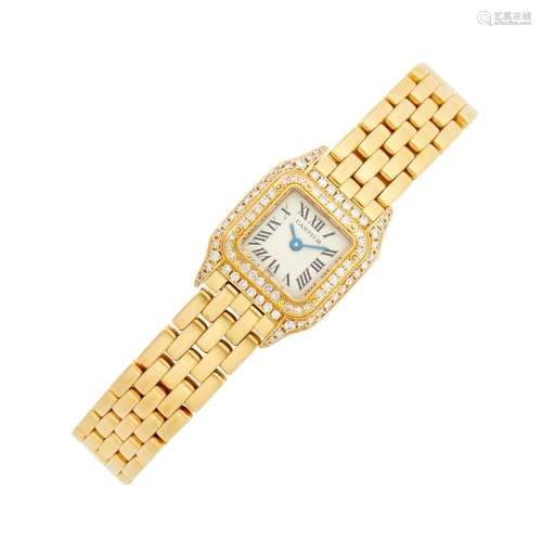 Cartier Gold and Diamond `Mini Panthère` Wristwatch, Ref. 11...