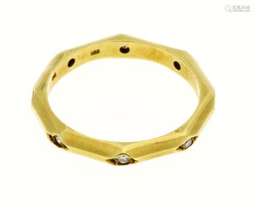 Gouden octagonale ring met diamant