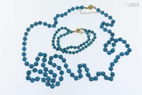 Set waarbij turkoise collier en armband