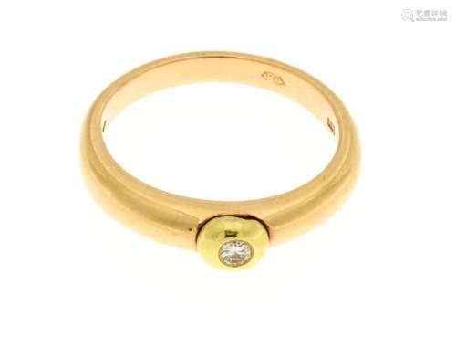 Gouden bandring bezet met diamant