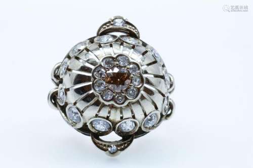 Gouden ring met diamant, 585/000