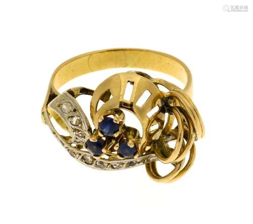 Gouden fantasie ring met kristal