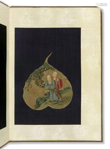 ALBUM DE DOUZE PEINTURES SUR FEUILLESCHINE, DYNASTIE QING (1...