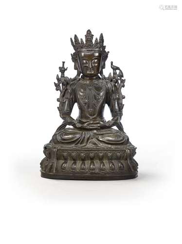 GRANDE STATUE DE BODHISATTVA EN BRONZECHINE, DYNASTIE MING, ...