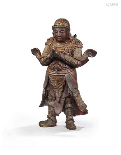 GRANDE STATUE DE WEITUO EN BOIS LAQUÉCHINE, XVIIÈME-XVIIIÈME...