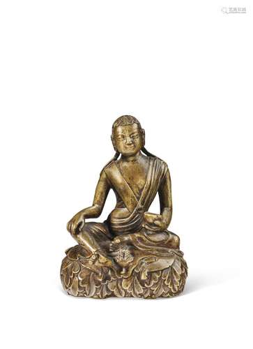 STATUE DE MILAREPA EN BRONZETIBET, XVIÈME SIÈCLE