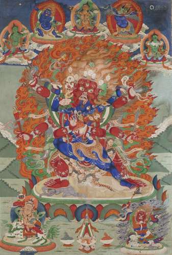 THANGKA REPRÉSENTANT HAYAGRIVATIBET, FIN DU XVIIIÈME-DÉBUT D...