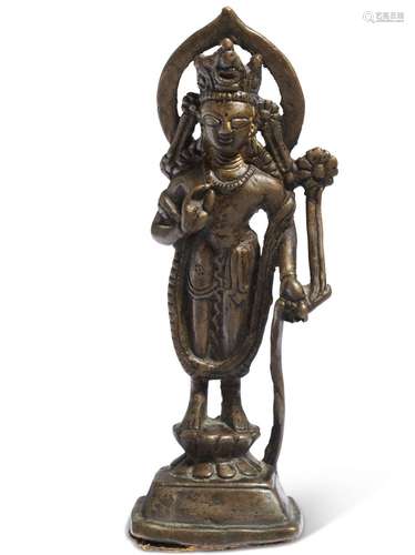 STATUE DE LOKESHVARA PADMAPANI EN BRONZETIBET DE L'OUEST, CI...