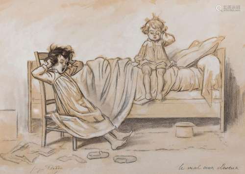 Jules Georges REDON (1869-1943)<br />
Le mal aux cheveux<br ...