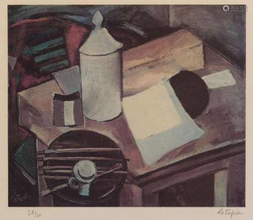 Louis LATAPIE (1891-1972)<br />
Nature morte<br />
Lithograp...